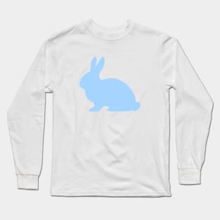 Bunny Rabbit Pattern in Blue Long Sleeve T-Shirt